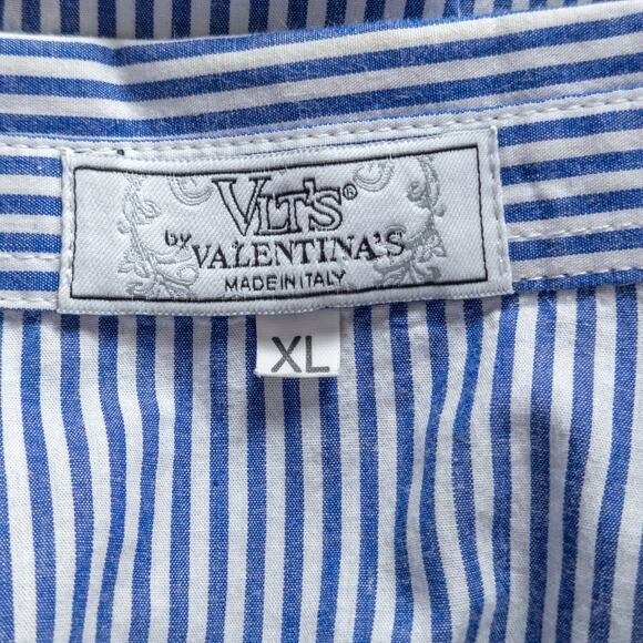 Valentina’s Blouse Embroidered Blue White Stripes Size XL Garden Party Layers - Picture 9 of 9